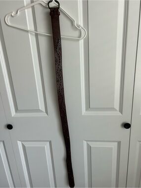 Aeropostale Brown Tooled Leather Belt